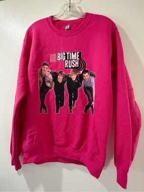 Gildan Pink Big Time Rush BTR Sweatshirt Adult Unisex Sz Small